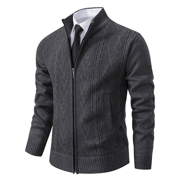 Men's knitted jacket with structured weave Lune London