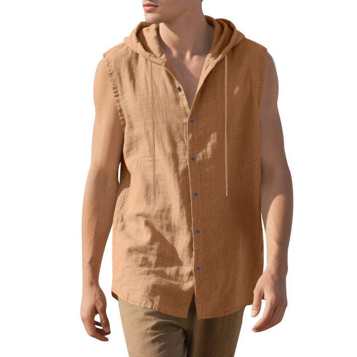 Men's tank top with hood in lightweight fabric Lune London