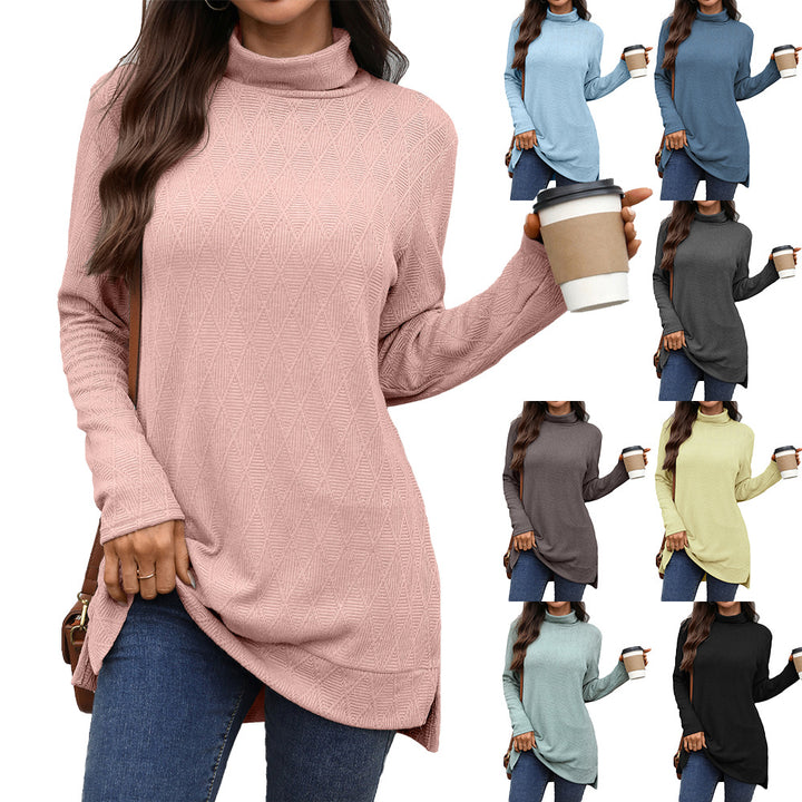 Ladies Long Sleeve Sweater with High Collar Lune London