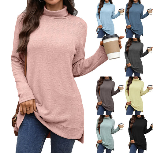 Ladies Long Sleeve Sweater with High Collar Lune London