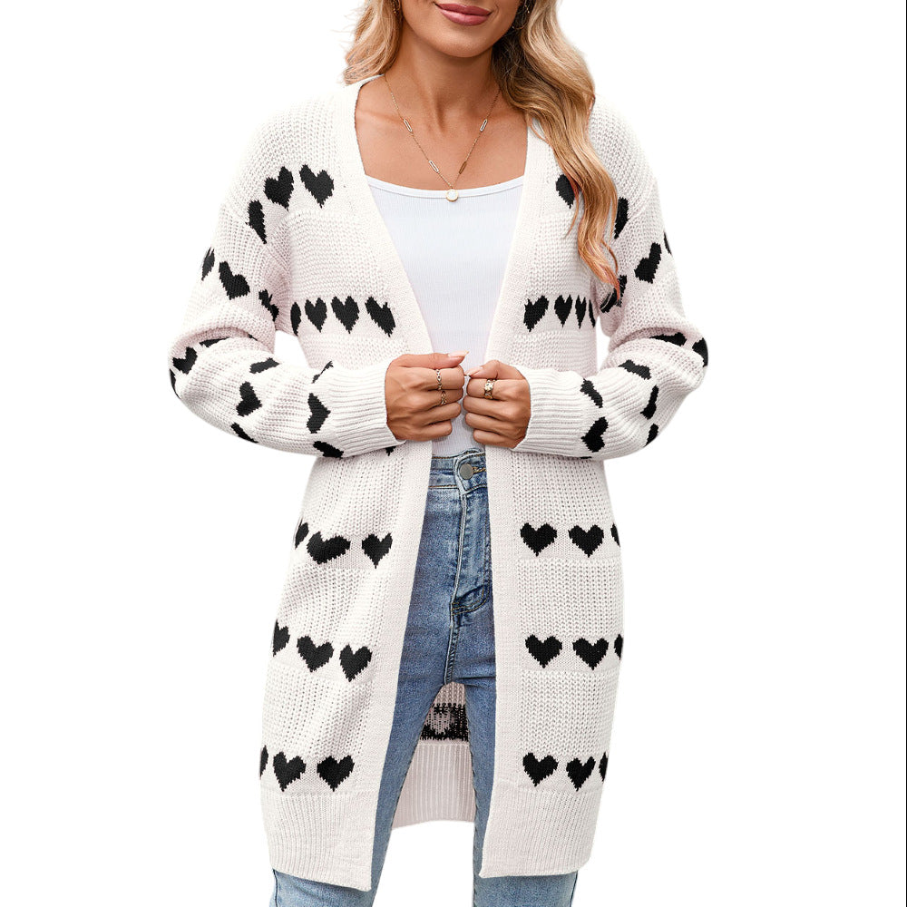 Cardigan pour femmes avec motif en forme de cœur Chic & Stil