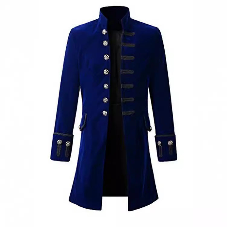Elegant velvet coat for women with decorative buttons Lune London