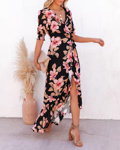 Lune London Floral Maxi Wrap Dress