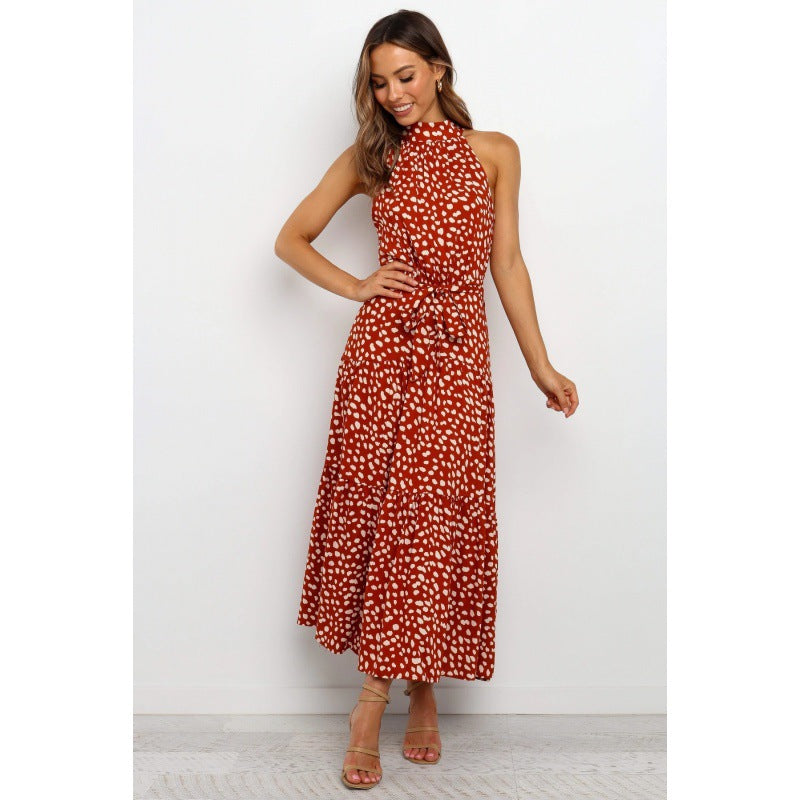 Robe maxi pour femme avec un design élégant à enrouler et un motif à pois moderne Chic & Stil