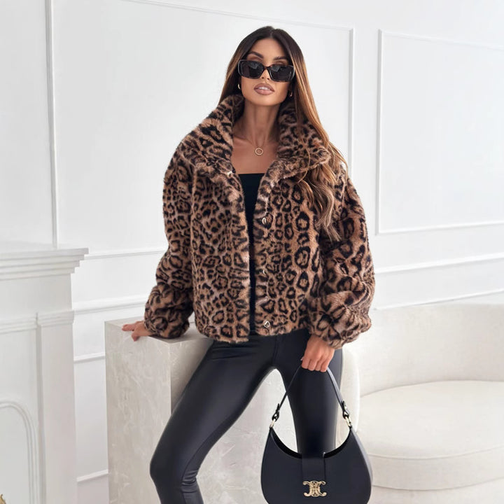 Ladies soft leopard fur jacket Lune London