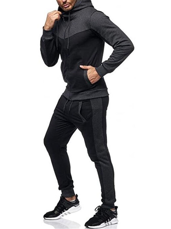 Sporty Men's Tracksuit with Hood and Practical Chic Pockets