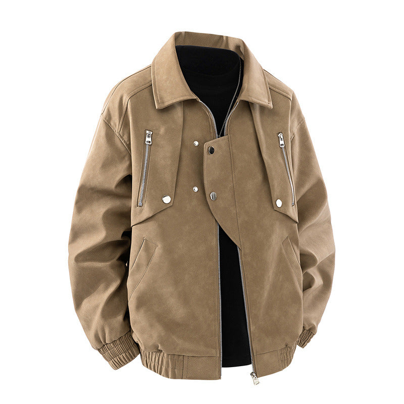 Men's oversized faux leather jacket with practical pockets Lune London