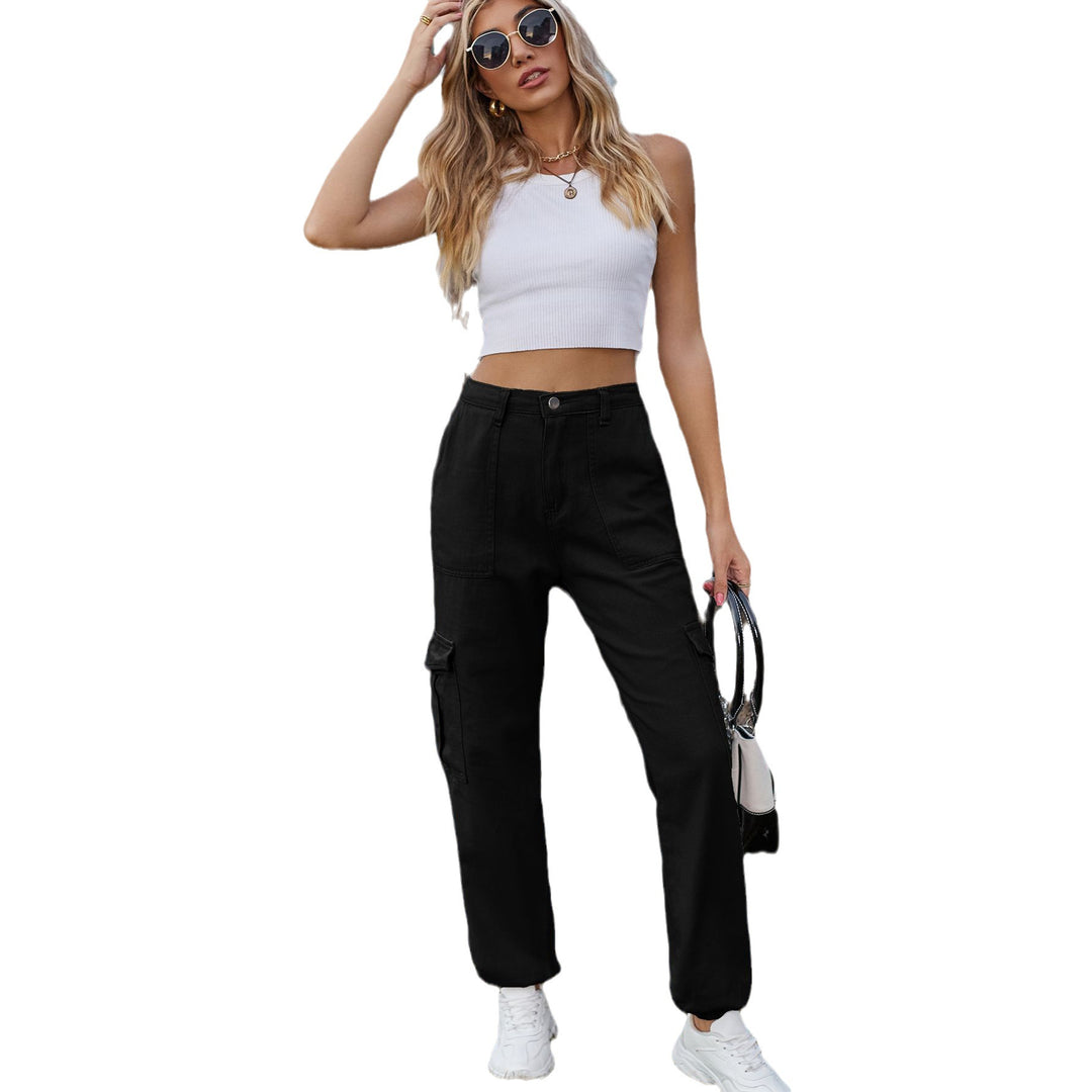 Women's cargo pants with side pockets and high waist Lune London