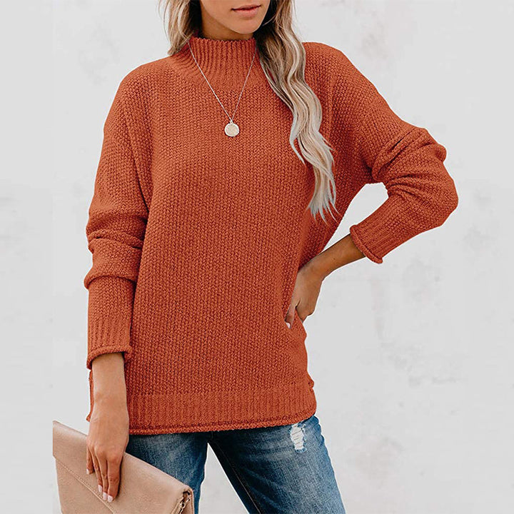 Thick knit women's sweater with a high collar and a relaxed fit Lune London