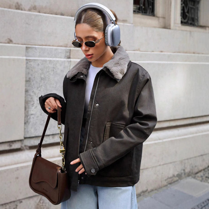 Oversized winter jacket for women with cozy collar Lune London