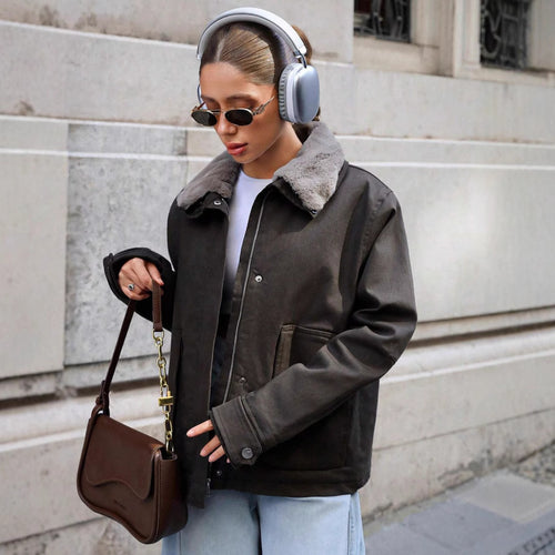 Oversized winter jacket for women with cozy collar Lune London