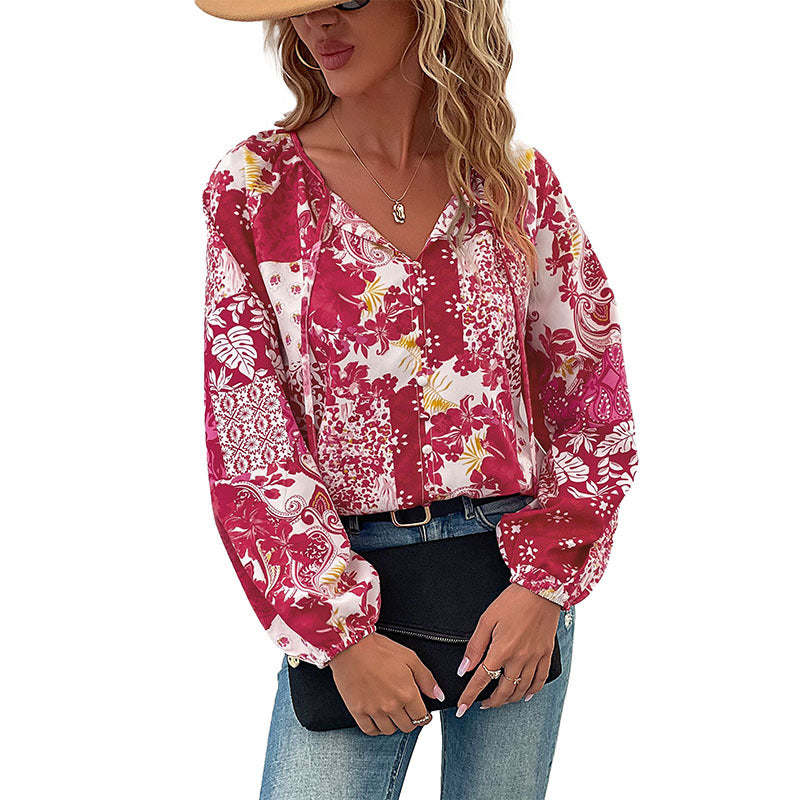 Chemisier tendance pour femmes avec motif floral et design décontracté Chic & Stil