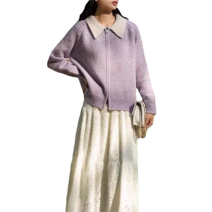 Cardigan pour femmes avec col haut et coupe asymétrique Chic & Stil