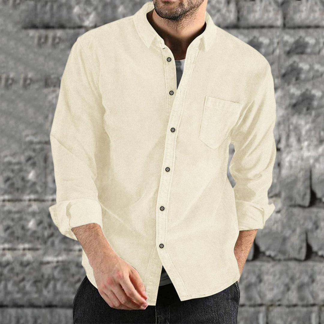 Men's Elegant Cord Shirt with Practical Chest Pocket Lune London