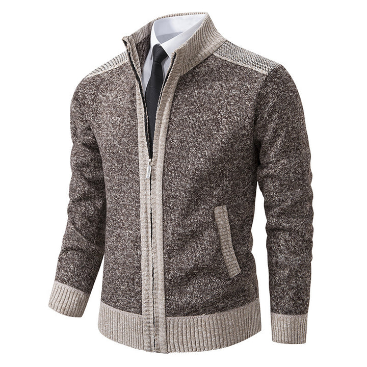 Elegant knit jacket for men with modern zipper and high collar Lune London