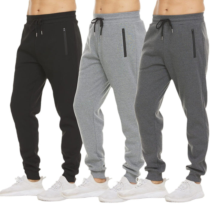 Casual slim-fit jogger pants for men with zip pockets on the sides Lune London