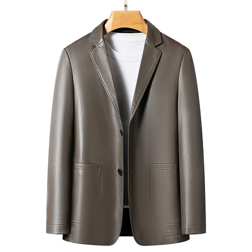 Elegant synthetic leather blazer for men with modern fit Lune London