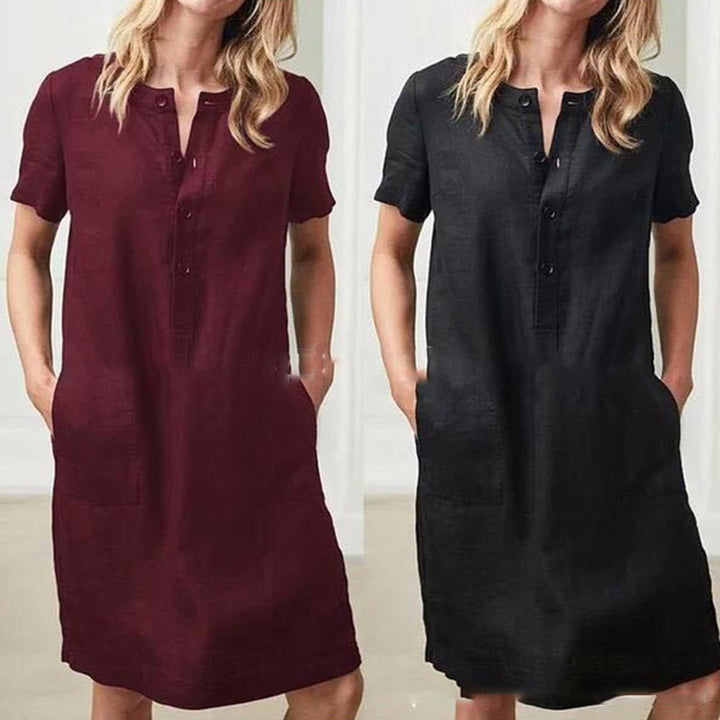 Shirt dress for women with practical pockets and button placket Lune London