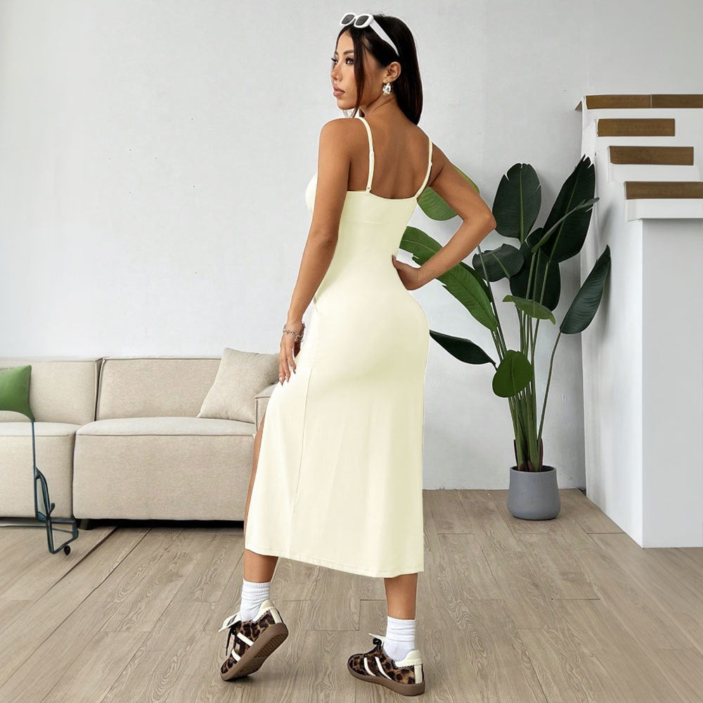 Robe midi pour femmes avec motifs floraux et fente latérale Chic & Stil