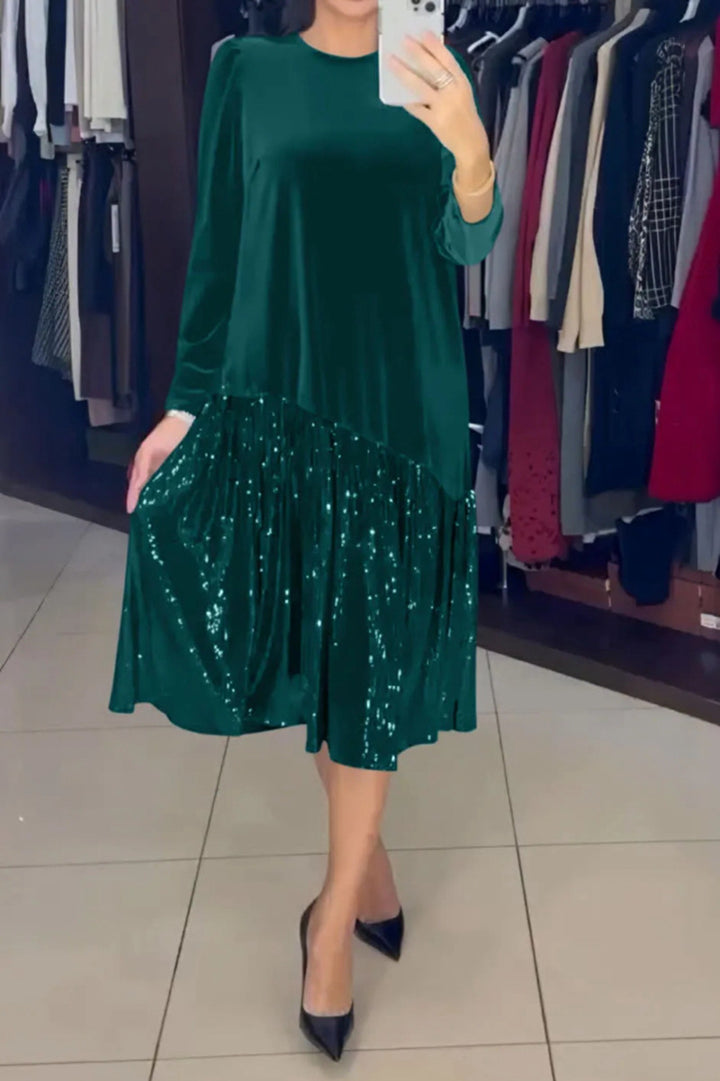 Robe de soirée élégante pour femmes avec jupe étincelante et haut doux Chic & Stil