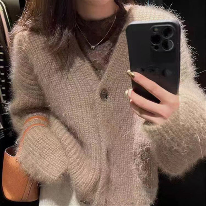 Cardigan en polaire pour femmes avec bouton et coupe décontractée Chic & Stil
