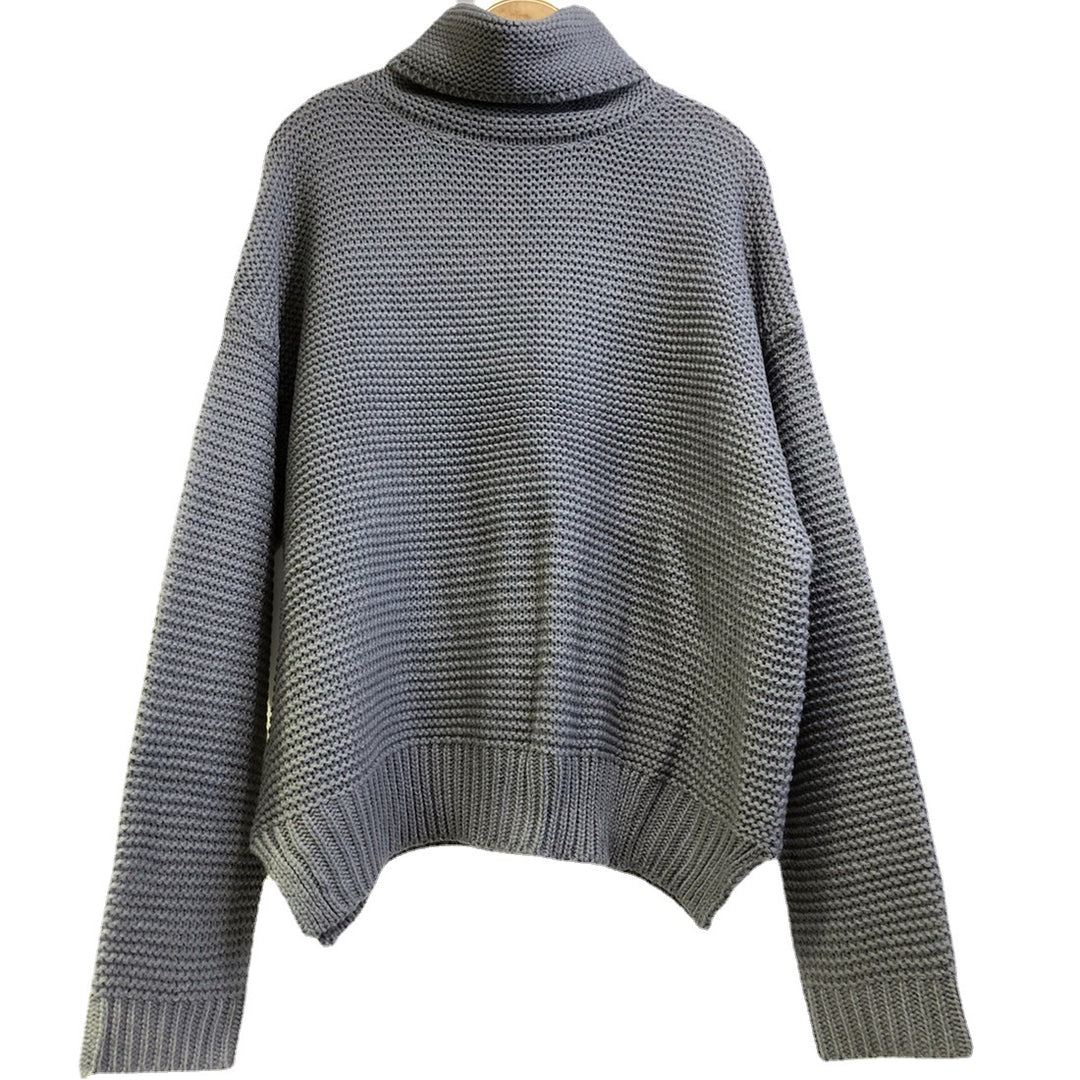 Chunky knit sweater for women with high collar and relaxed fit Lune London