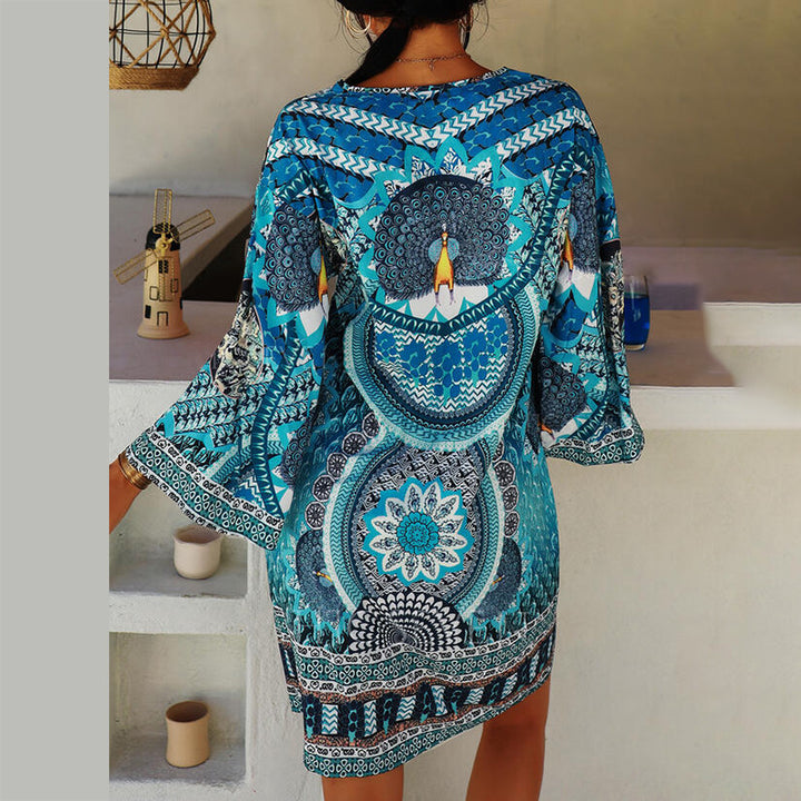 Lune London Bohemian Print Cover-Up Dress for Women