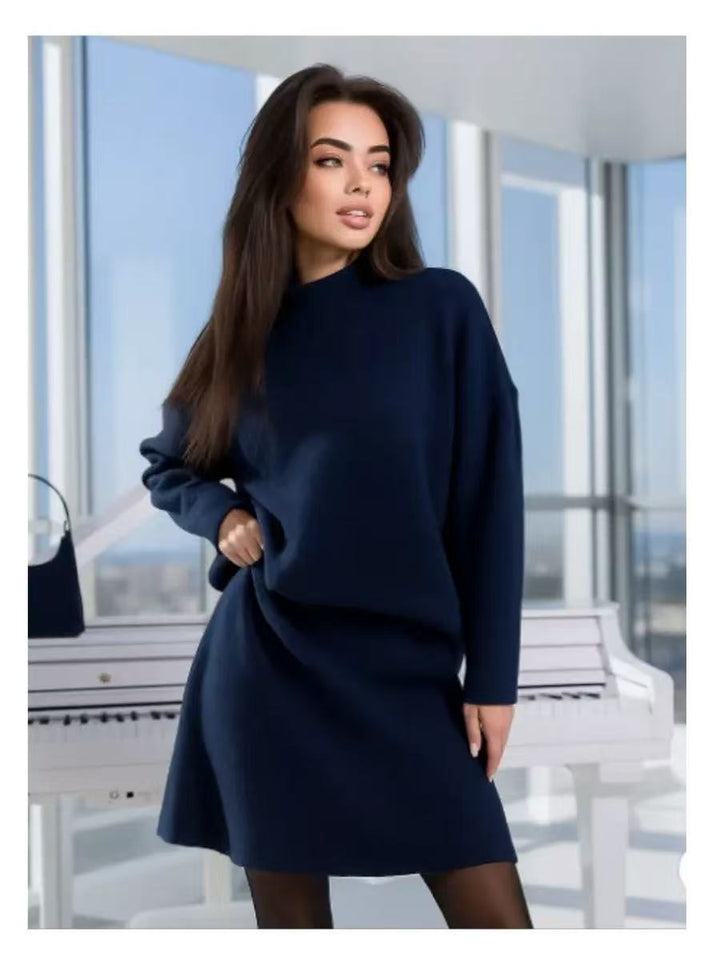 Luxurious knit set for women with high collar and flared sleeves Lune London