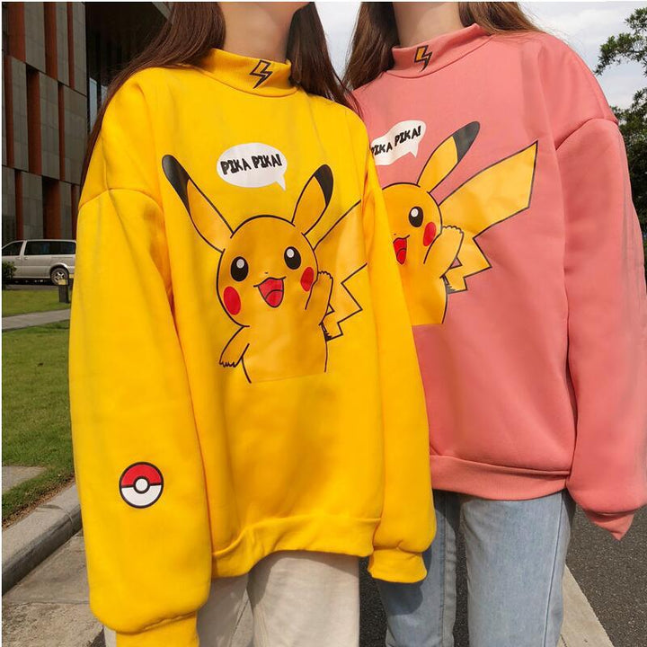 Sweatshirt femme avec motif Pikachu et col haut Chic & Stil