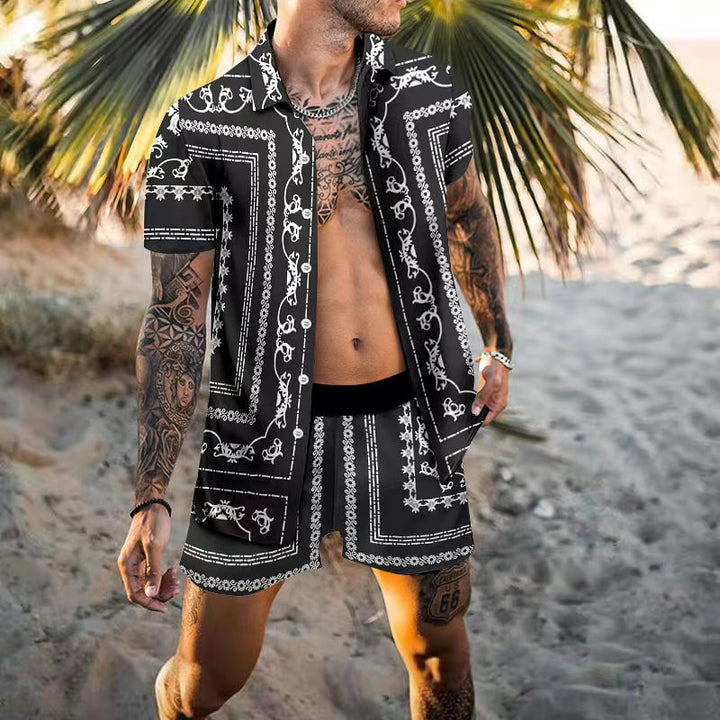 Men's stylish short-sleeve patterned beach outfit Lune London