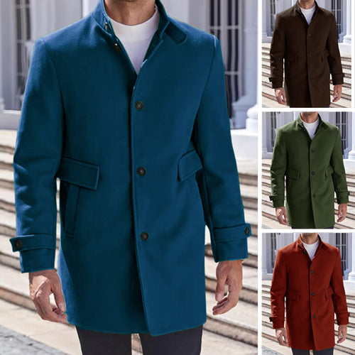 Elegant men's coat with practical high collar and pockets Lune London