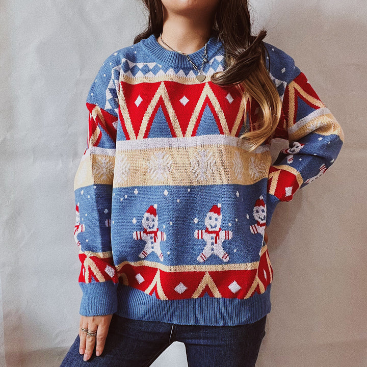 Festive winter sweater for women with a vibrant Christmas design Lune London