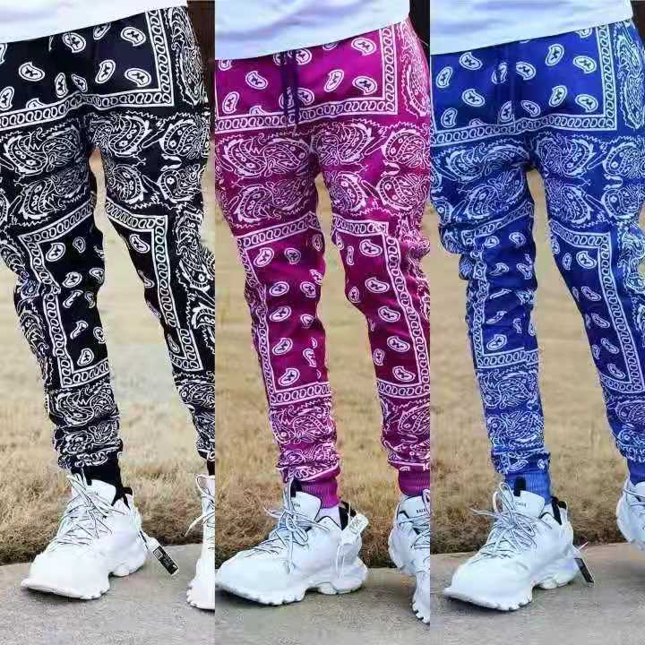 Casual jogger pants for men with unique bandana pattern Lune London