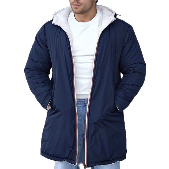 Reversible quilted coat for men with hood and practical pockets Lune London