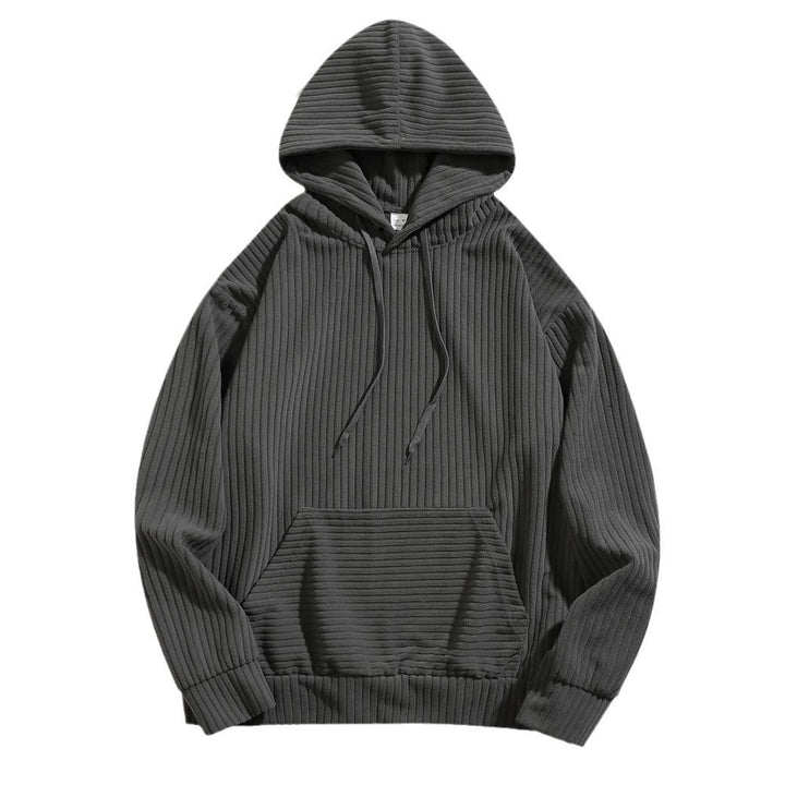 Casual hooded sweatshirt for men with ribbed design and practical pockets Lune London