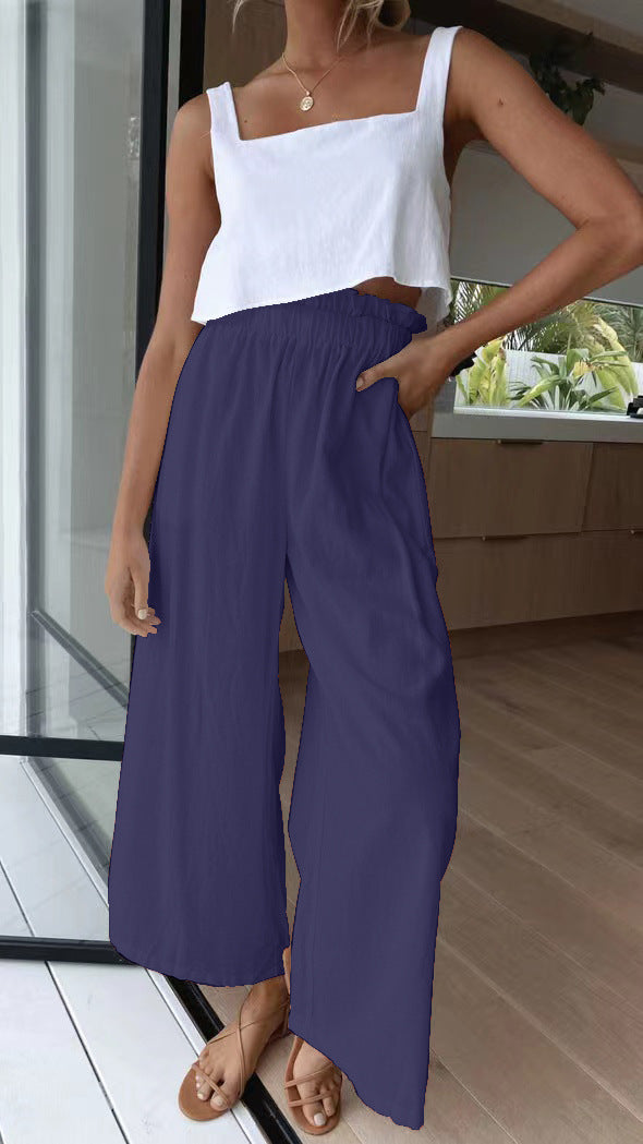 Wide palazzo pants for women with elastic waist and comfortable cut Lune London