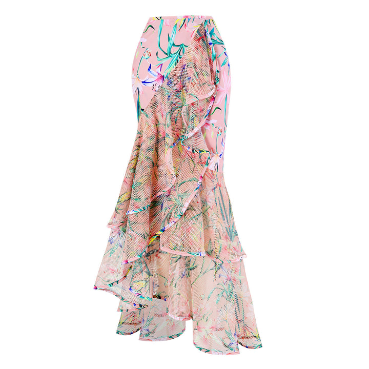 Women's swim set with wrap skirt and floral design Lune London