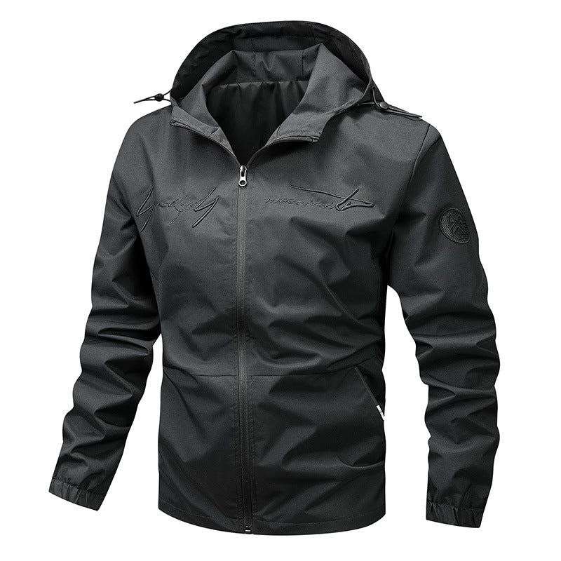 Lightweight waterproof jacket for men with innovative hood system Lune London