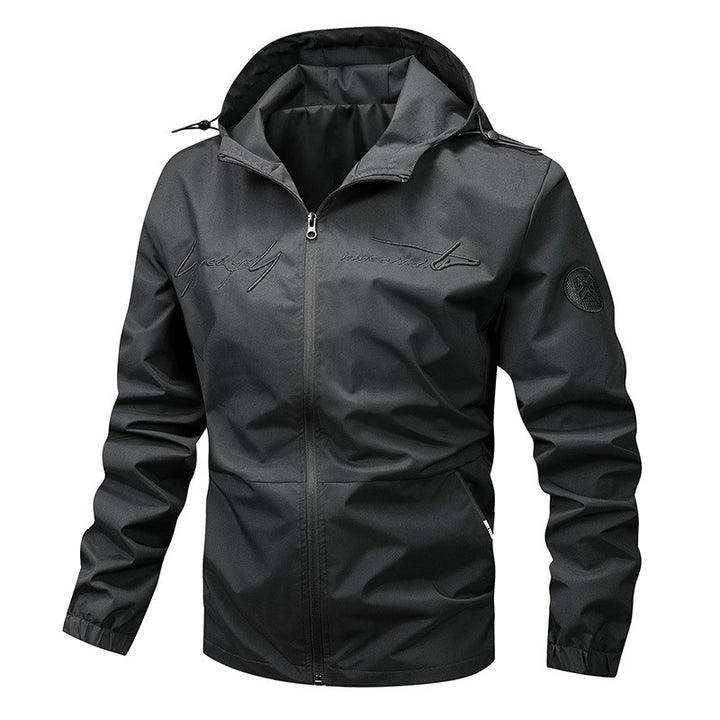 Lightweight waterproof jacket for men with innovative hood system Lune London