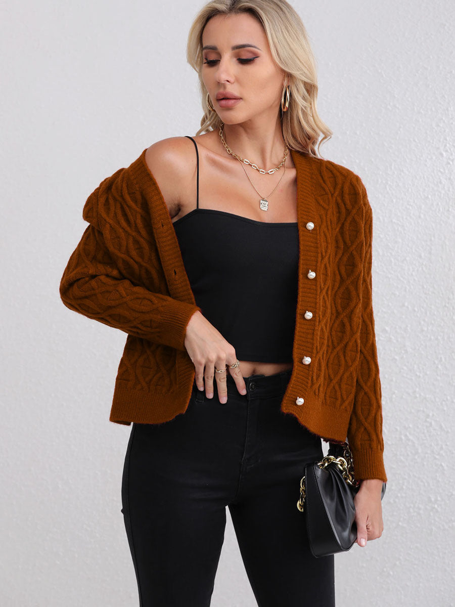Cardigan pour femmes avec une élégante structure en alvéoles Chic & Stil