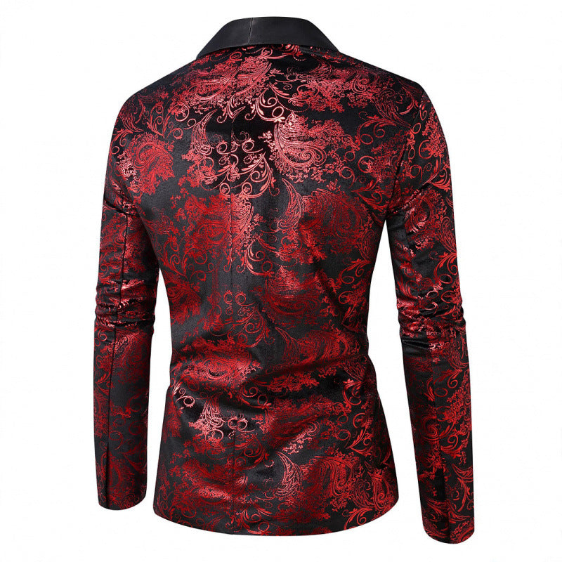Elegant Men's Blazer in Jacquard with high-quality floral pattern Lune London