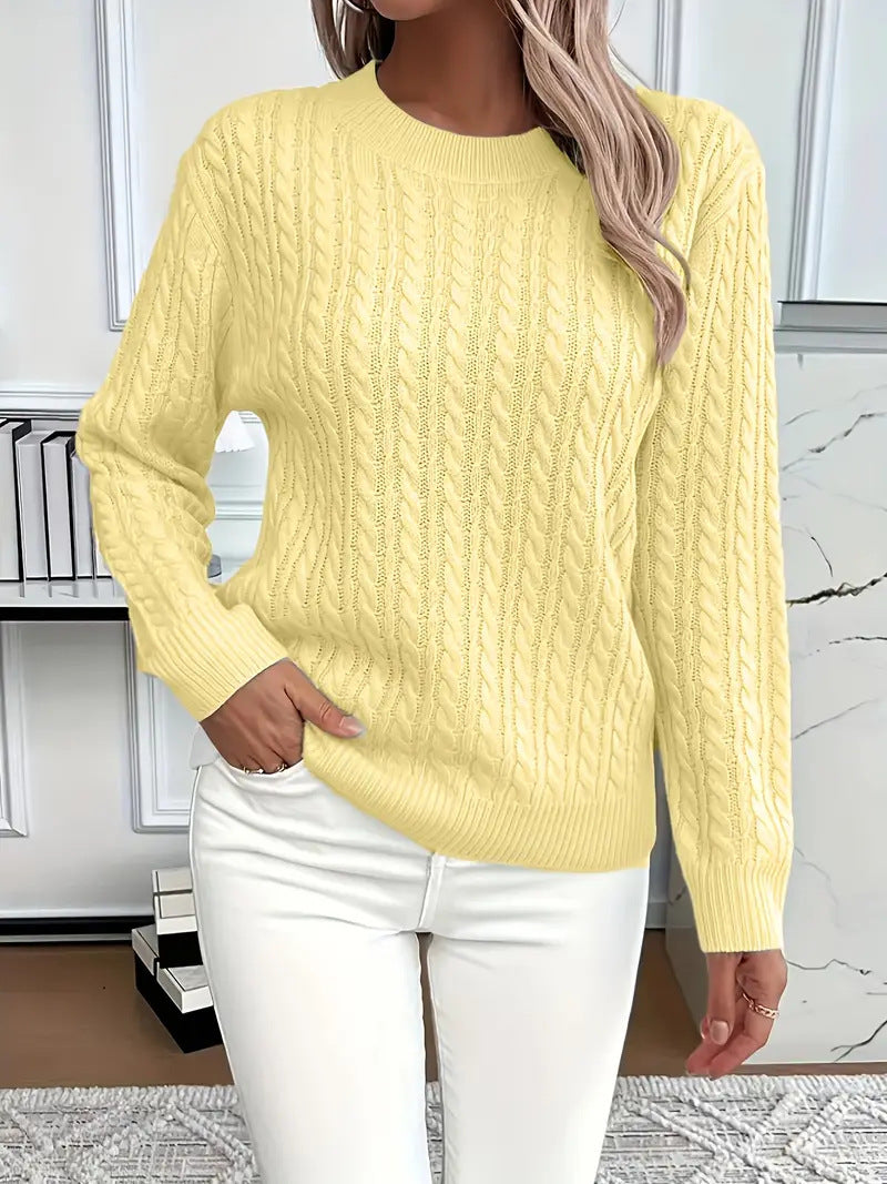 Pull en tricot pour femmes avec design en câble élégant Chic & Stil