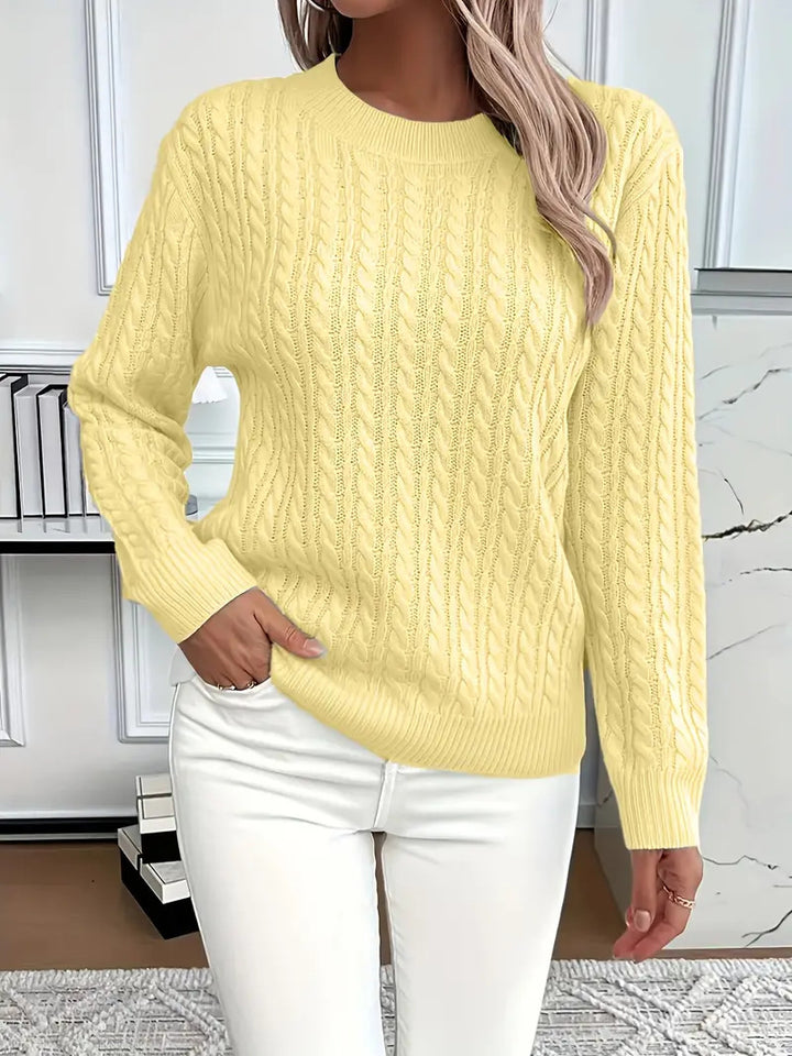 Pull en tricot pour femmes avec design en câble élégant Chic & Stil