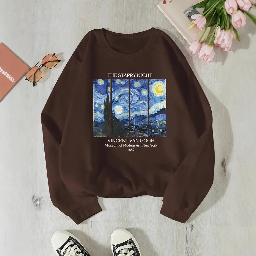 Sweat-shirt pour femmes avec motif artistique classique de Van Gogh Chic & Stil