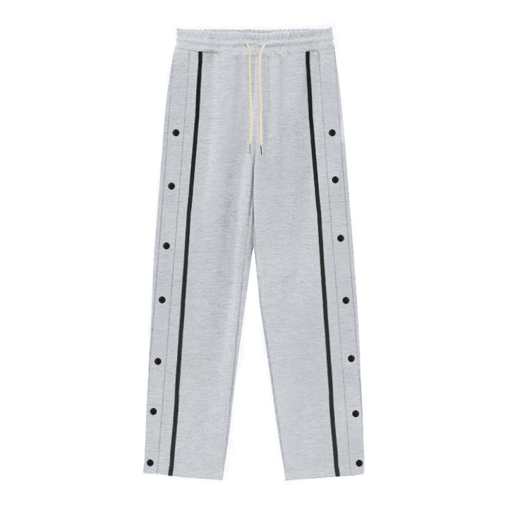 Men's sporty leisure pants with snap button detail and elastic waistband Lune London