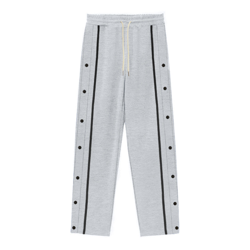 Men's Sporty Loose Jogging Pants with Snap Buttons Lune London