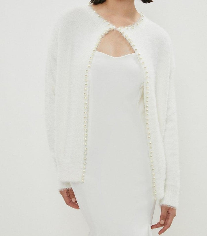 Ladies cozy pullover with pearl embellishment Lune London