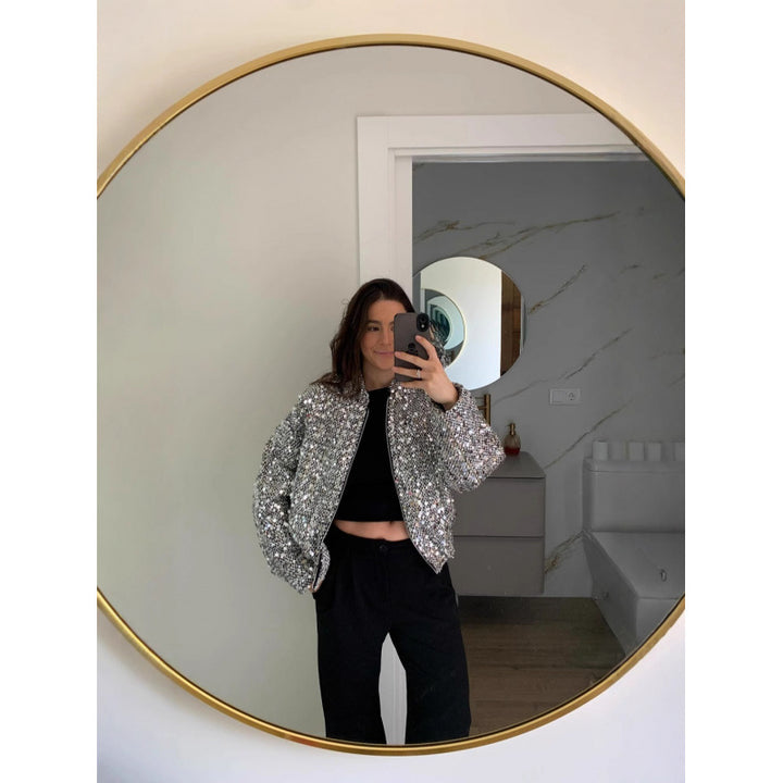 Sparkling sequined jacket for women with a casual fit Lune London