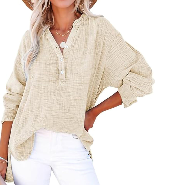 Femme Chemise oversize décontractée avec patte de boutonnage Chic und Stil
