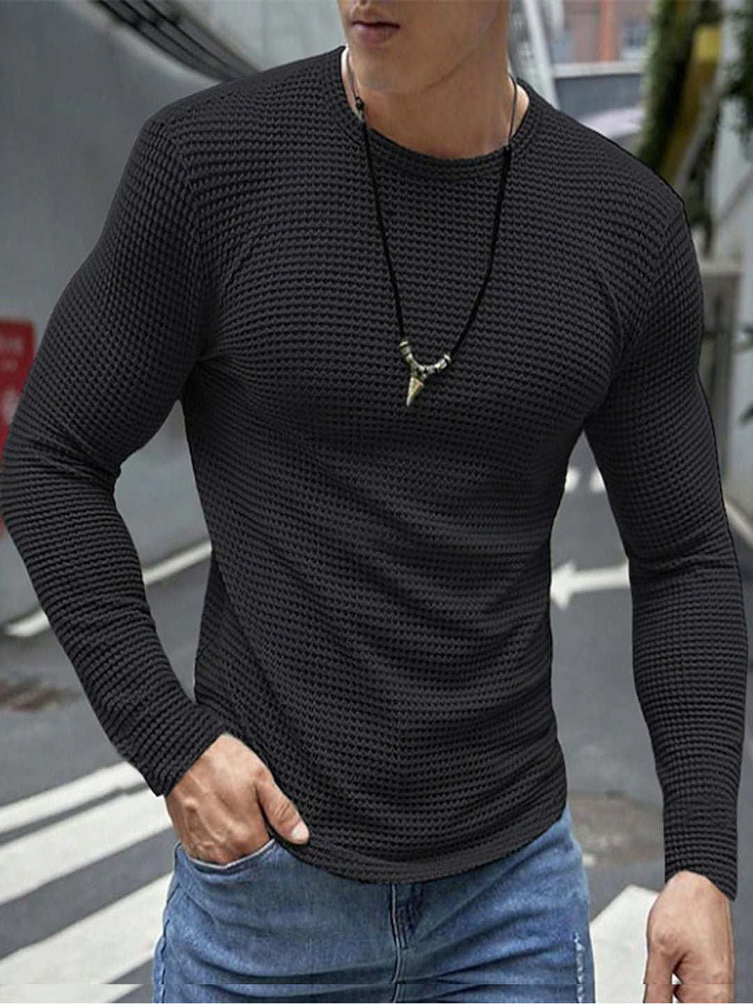 Long sleeve shirt for men in textured material Lune London